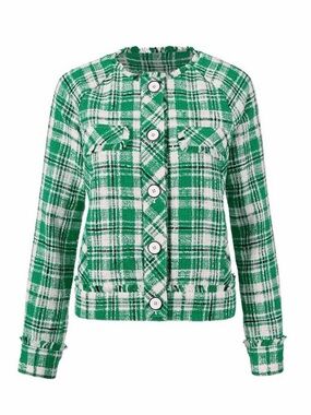 Nwot Cabi kelly green tweed Library Jacket small shabby chic academia preppy